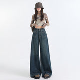 Women's Retro High Waist Wide Leg Jeans