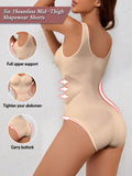 3-in-1 Seamless Mid-Thigh Shapewear Bodysuit Full Upper Support Tummy Control Butt Lift