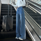 Women's High Waist Straight Jeans Loose Wide Leg