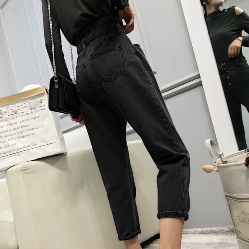 Women's carrot wide leg high waist jeans