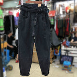 Women's carrot wide leg high waist jeans