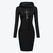 Autumn Winter Women Hoodies Sweatshirts Long-sleeved Dress