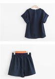 Suit-Set Short Short-Sleeve-Sets Office Trytree Female Plus-Size Casual Women Summer