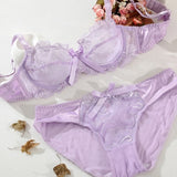Flirting French Ultra-Thin Lingerie Bras And Panties Set For Women