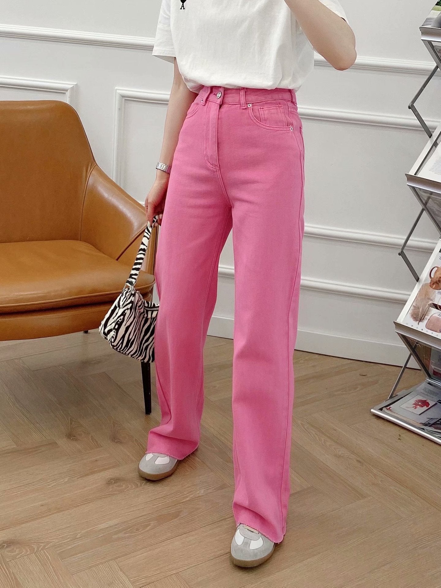 Women's Slimming Casual Straight Wide-Leg Jeans