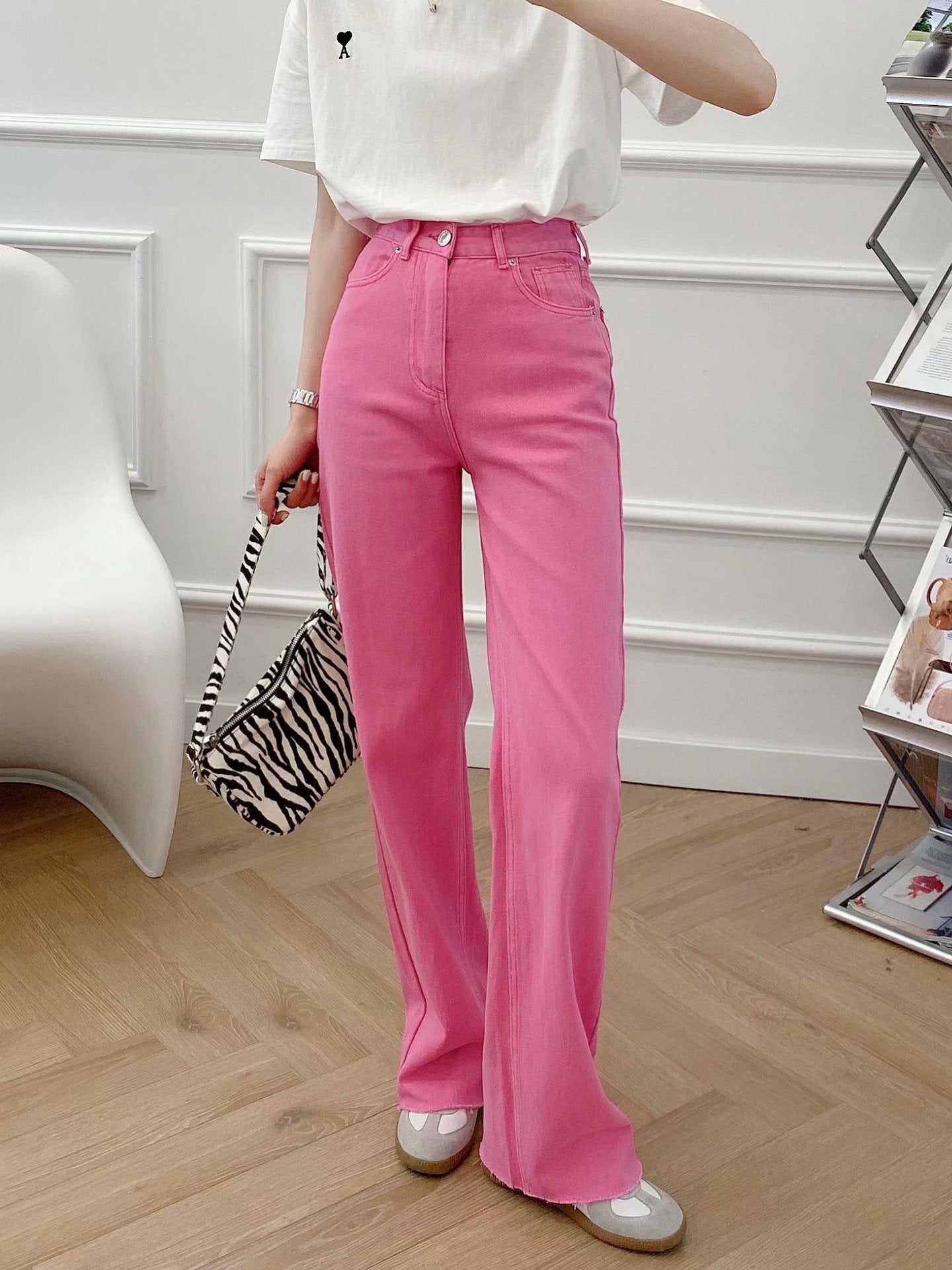 Women's Slimming Casual Straight Wide-Leg Jeans