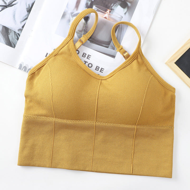 Cotton Sports Bras Women Push Up Solid Sports Bra Jogging Gym
