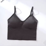 Cotton Sports Bras Women Push Up Solid Sports Bra Jogging Gym