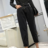 Women's carrot wide leg high waist jeans
