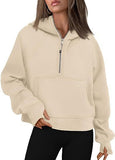 Zipper Hoodies Sweatshirts With Pocket Loose Sport Tops Long Sleeve Pullover Sweaters Winter Fall Outfits Women Clothing