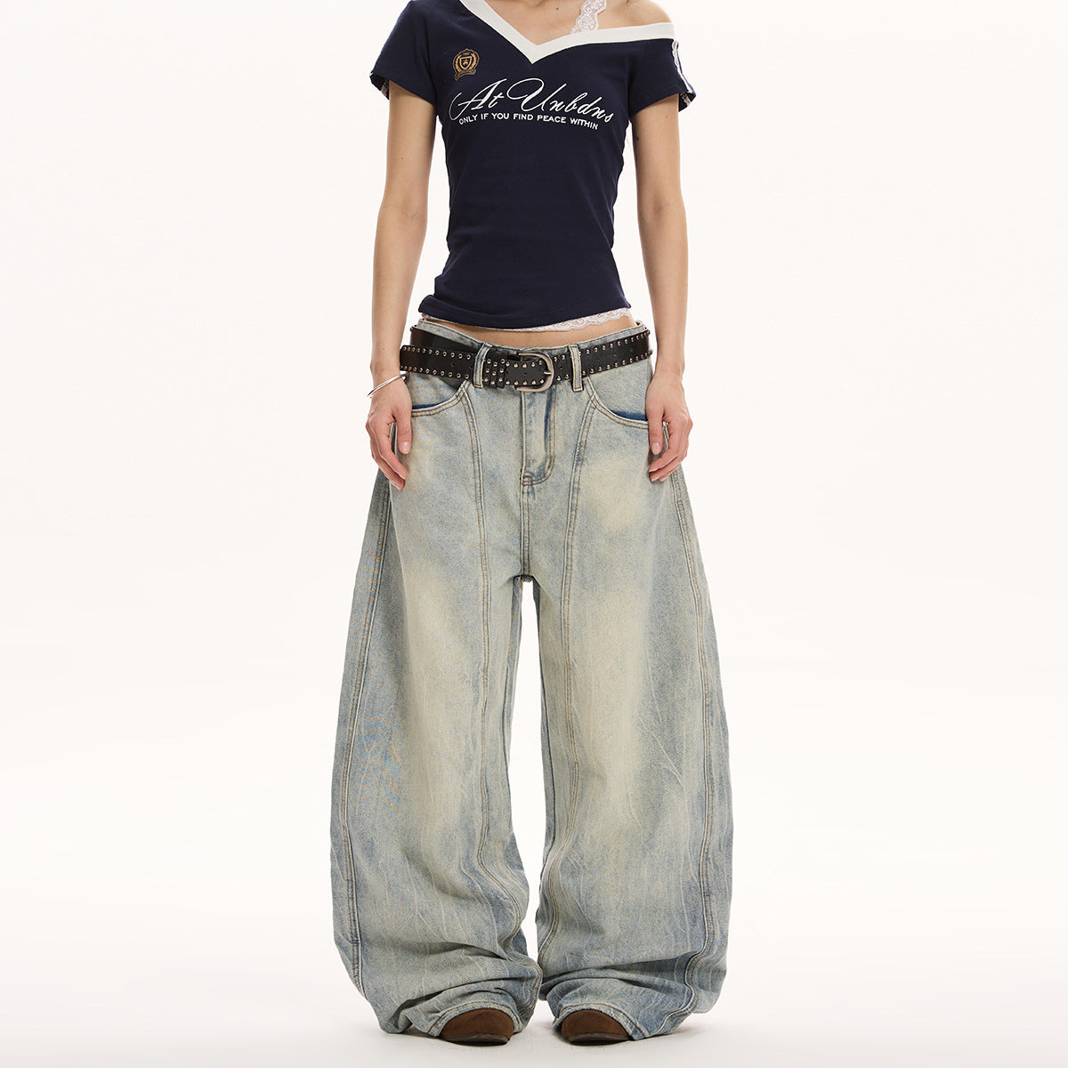 Retro Loose Wide-leg Jeans For Women
