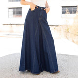 Elegant And Minimalist Wide-leg Jeans Stretch Denim Jeans