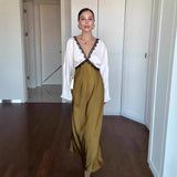 Elegant Lace Long-Sleeve Patchwork Maxi Dress