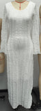 Fashionable Round-Neck Lace-Patchwork Long-Sleeve Dress