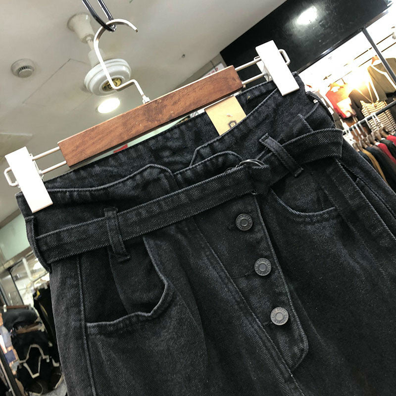 Women's carrot wide leg high waist jeans