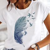 Women Dandelion T-shirts Fashion Clothing Cartoon Clothes Wa