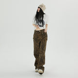 Leopard Jeans Wide Leg Loose Women