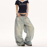 Retro Loose Wide-leg Jeans For Women