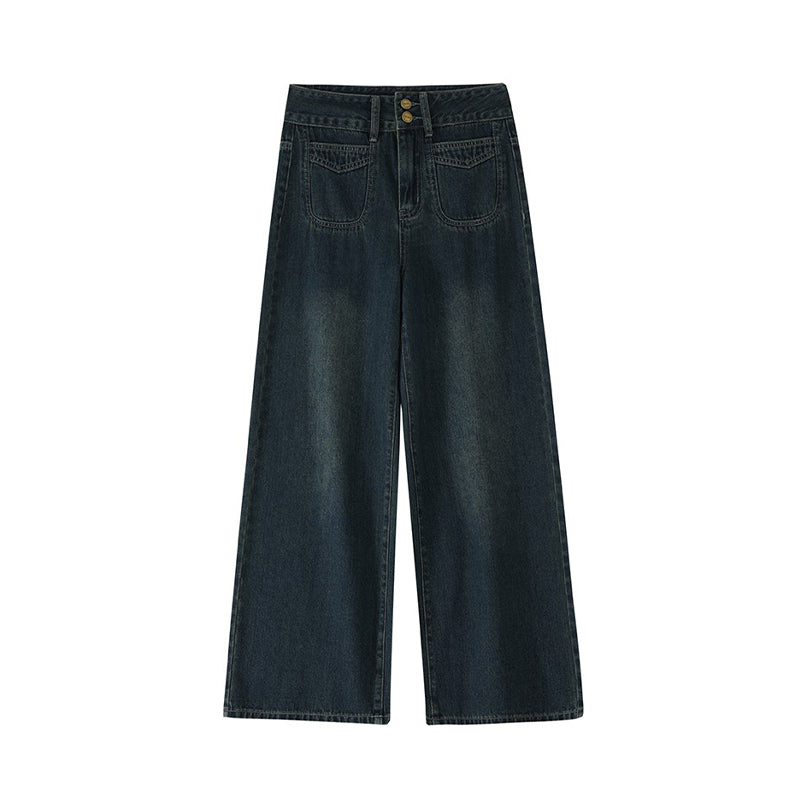 Women's Retro Wide-leg Jeans Plus Size