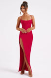 Women's Slit Satin Slip Dress