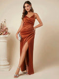 Spring Summer Satin Slip Dress For Women