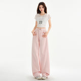 Cherry Blossom Wide Leg Draping Mop Jeans