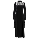 Long Patchwork Bell Sleeve Dress
