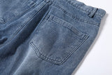 American Ripped High Waist Wide Leg Jeans