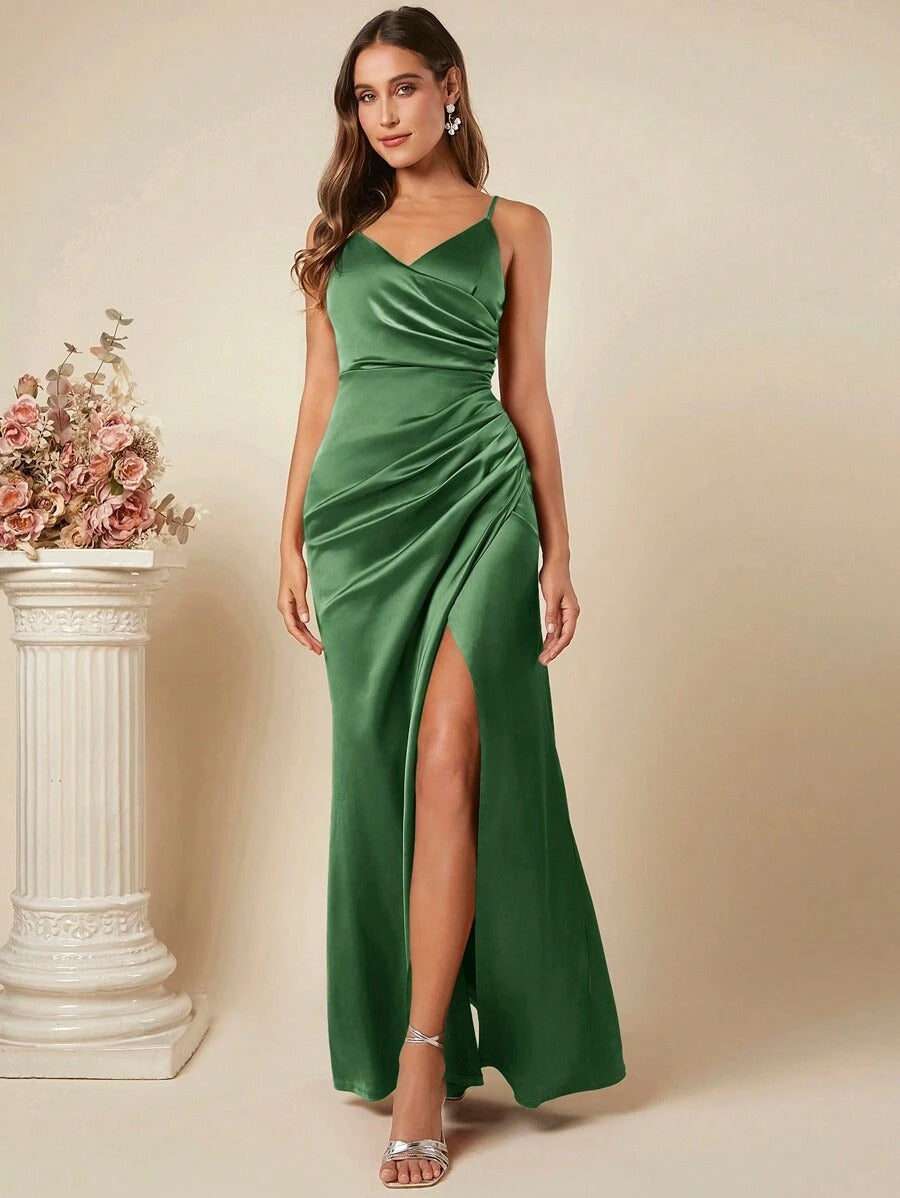 Spring Summer Satin Slip Dress For Women