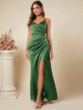 Spring Summer Satin Slip Dress For Women