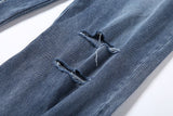 American Ripped High Waist Wide Leg Jeans
