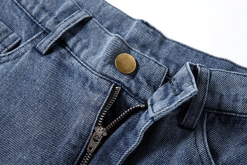 American Ripped High Waist Wide Leg Jeans