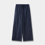 Casual Style Drawstring Elastic Waist Wide Leg Jeans