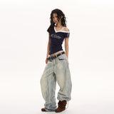 Retro Loose Wide-leg Jeans For Women