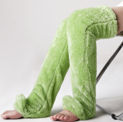 Over Knee High Fuzzy Long Socks Winter Warm Cold Leg Knee Joint Cold-proof Stockings Home Floor Sleeping Socks