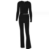 Hoodie Suit Sports Leisure Sexy Zip Long Sleeve Sweater And High Waist Long Pants Set Women's Clothing