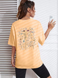 Beautiful Flower Clusters Print Cotton Women T-shirts Casual