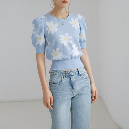 T-shirts Women Elegant Floral Trendy Patchwork Bodycon Summer