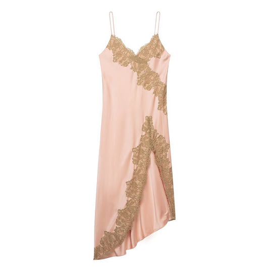 European And American-style Satin Lace Slip Dress For Women