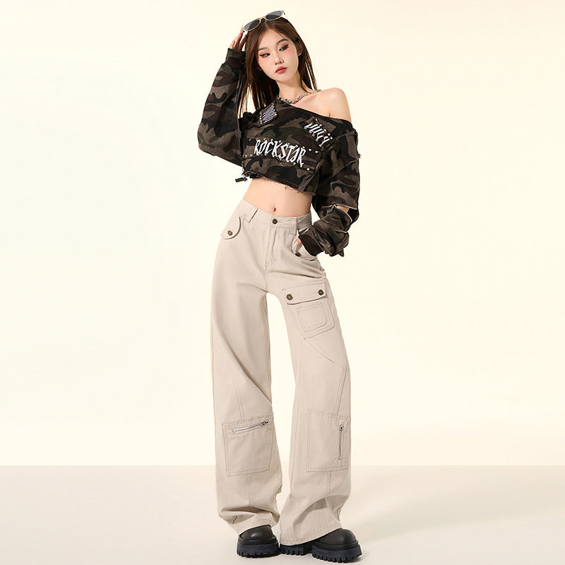 Design Skinny Wide Leg High Waist Jeans